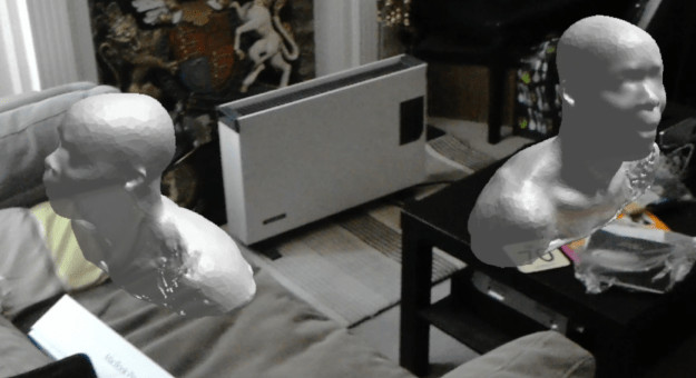 Holograms of the refugee in an exhibition space